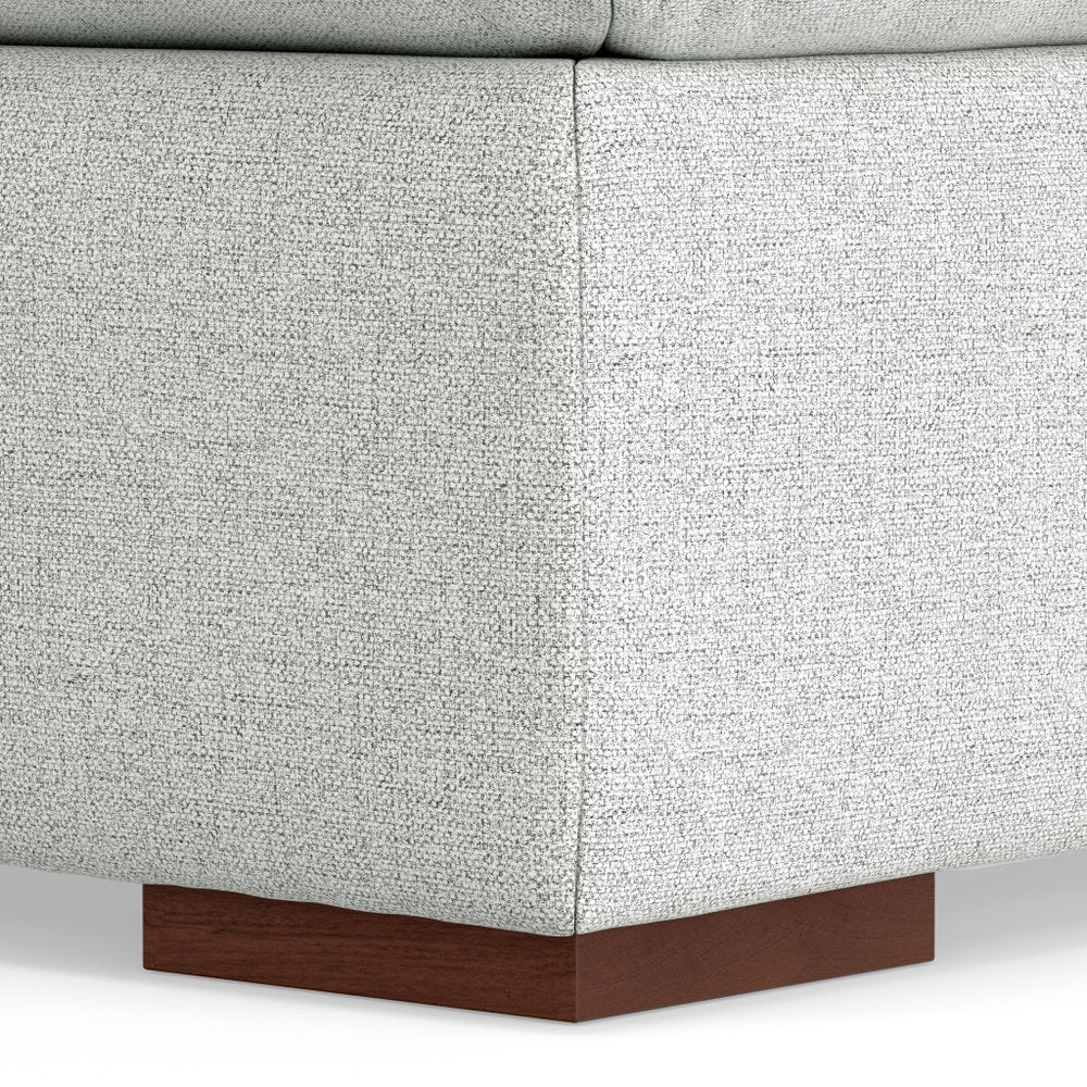 44" Gray and Brown Fabric Cocktail Ottoman HomeRoots