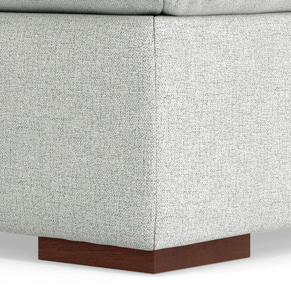 44" Gray and Brown Fabric Cocktail Ottoman HomeRoots