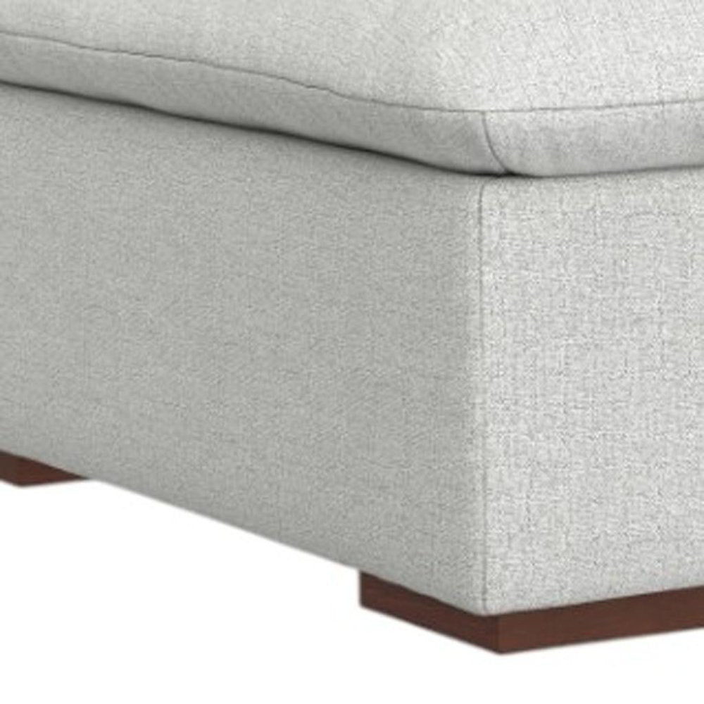 44" Gray and Brown Fabric Cocktail Ottoman HomeRoots
