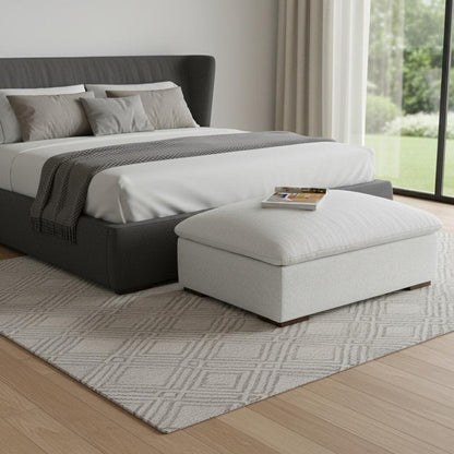 44" Gray and Brown Fabric Cocktail Ottoman HomeRoots