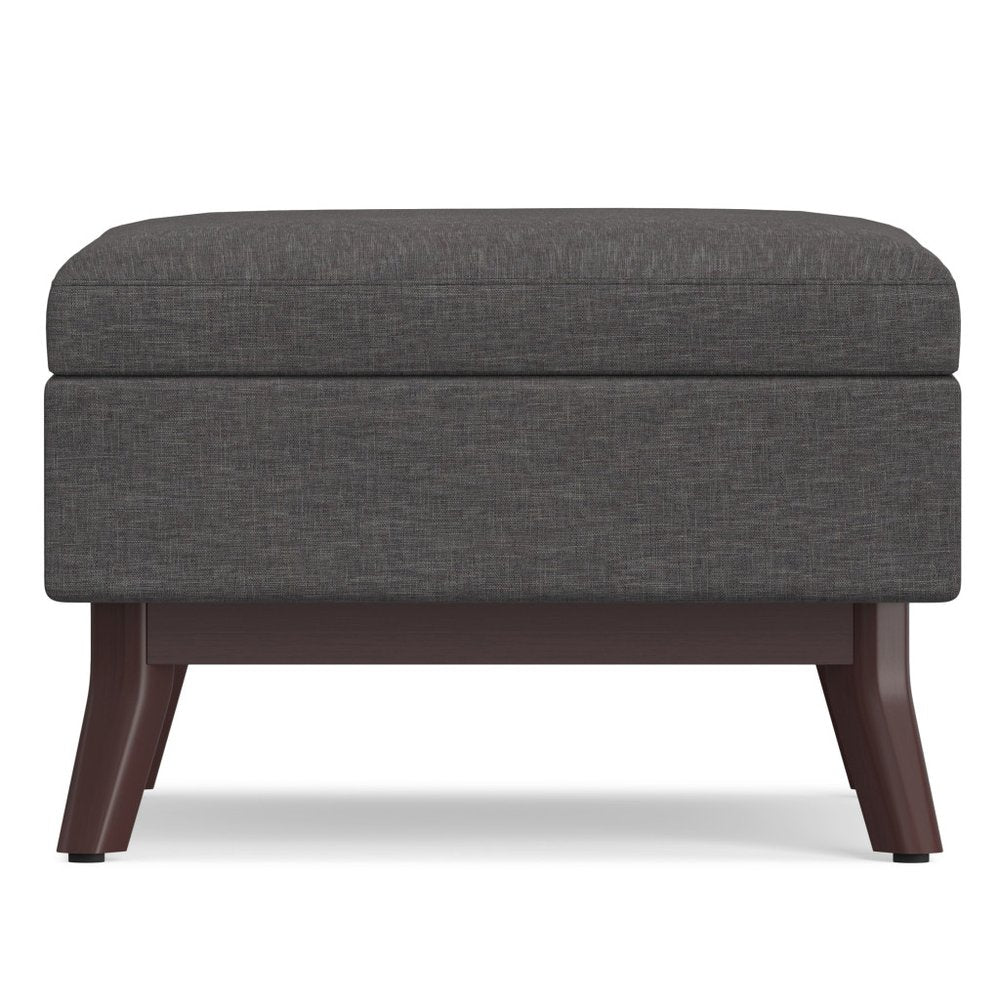 34" Natural And Brown Upholstery Ottoman With Storage — view 3