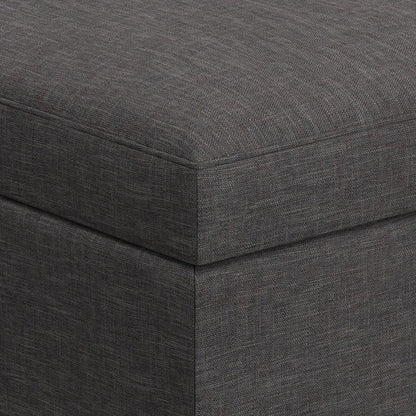 34" Natural And Brown Upholstery Ottoman With Storage HomeRoots