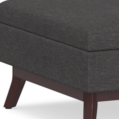 34" Natural And Brown Upholstery Ottoman With Storage HomeRoots