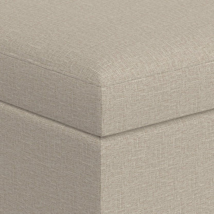 34" Natural And Brown Upholstery Ottoman With Storage HomeRoots