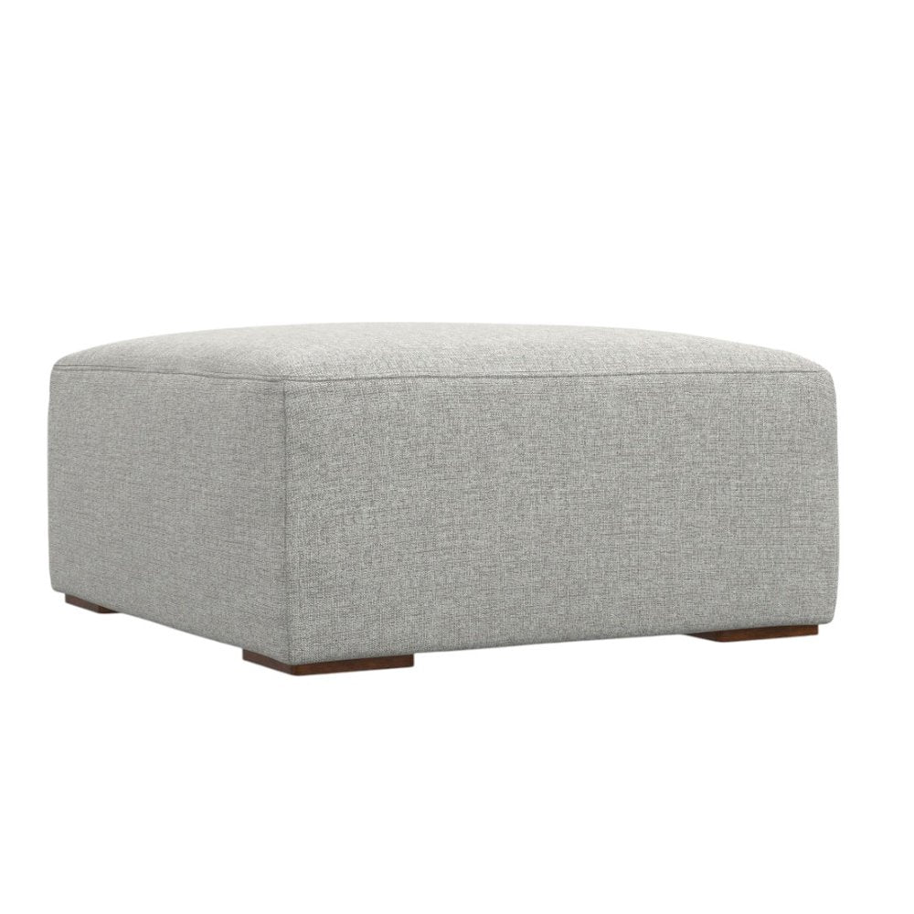34" Gray and Brown Fabric Cocktail Ottoman — view 8