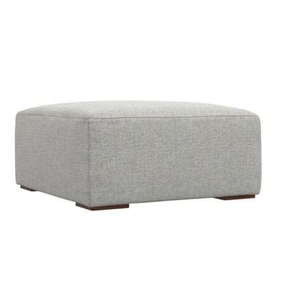 34" Gray and Brown Fabric Cocktail Ottoman HomeRoots