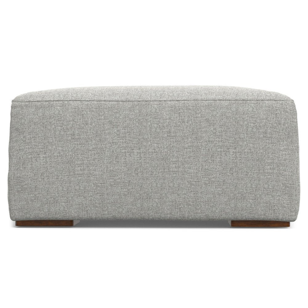 34" Gray and Brown Fabric Cocktail Ottoman HomeRoots