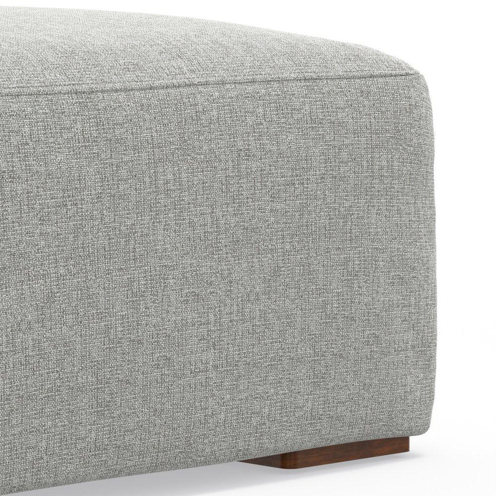 34" Gray and Brown Fabric Cocktail Ottoman HomeRoots