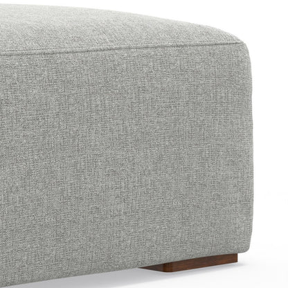 34" Gray and Brown Fabric Cocktail Ottoman HomeRoots