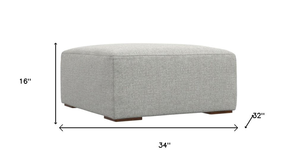 34" Gray and Brown Fabric Cocktail Ottoman — view 9