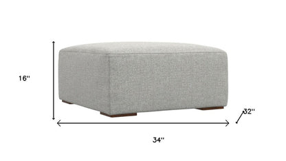 34" Gray and Brown Fabric Cocktail Ottoman HomeRoots