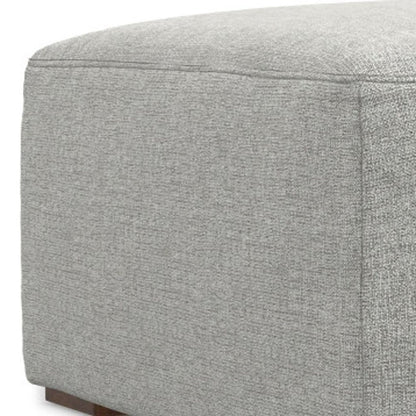 34" Gray and Brown Fabric Cocktail Ottoman HomeRoots