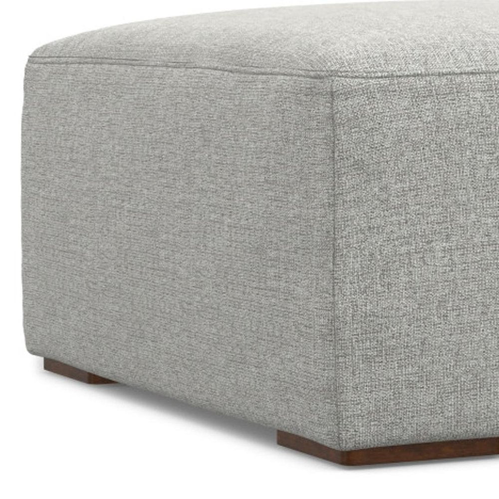 34" Gray and Brown Fabric Cocktail Ottoman — view 6