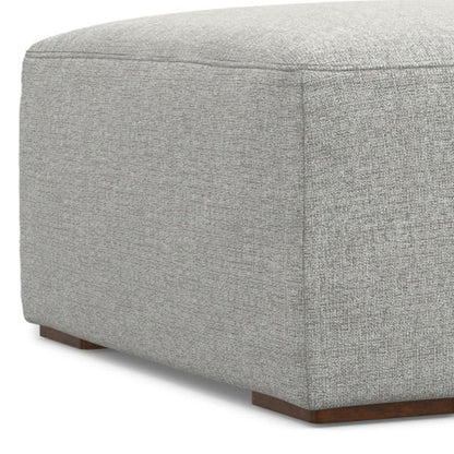 34" Gray and Brown Fabric Cocktail Ottoman HomeRoots
