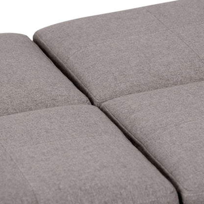 35" Slate Gray And Dark Brown Upholstery Ottoman With Storage