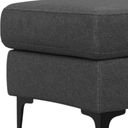 36" Gray And Black Fabric And Upholstery Cocktail Ottoman HomeRoots