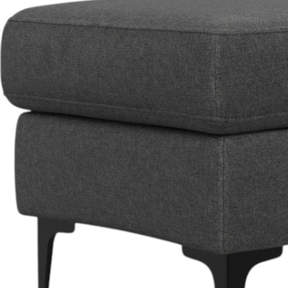 36" Gray And Black Fabric And Upholstery Cocktail Ottoman — view 9