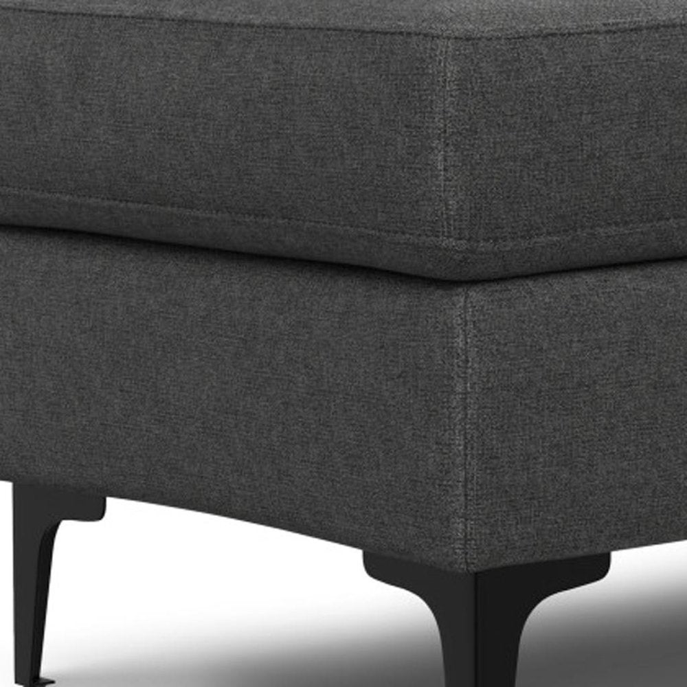 36" Gray And Black Fabric And Upholstery Cocktail Ottoman — view 6