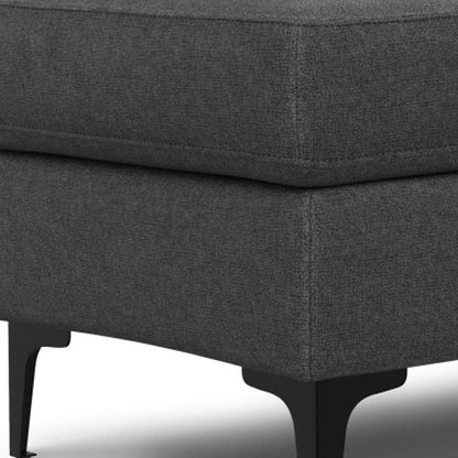 36" Gray And Black Fabric And Upholstery Cocktail Ottoman HomeRoots