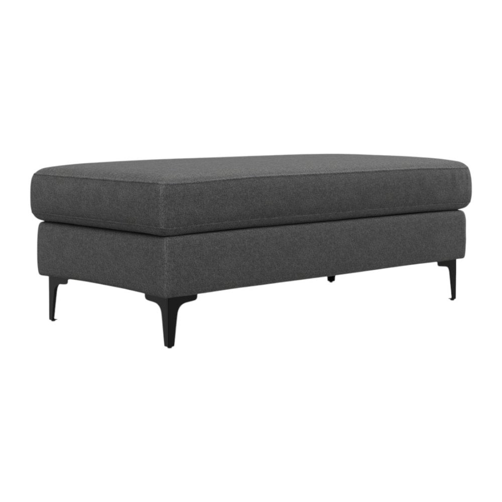 48" Cream And Black Fabric Cocktail Ottoman — view 7