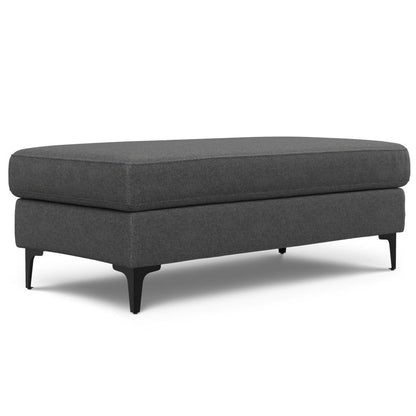 48" Cream And Black Fabric Cocktail Ottoman HomeRoots