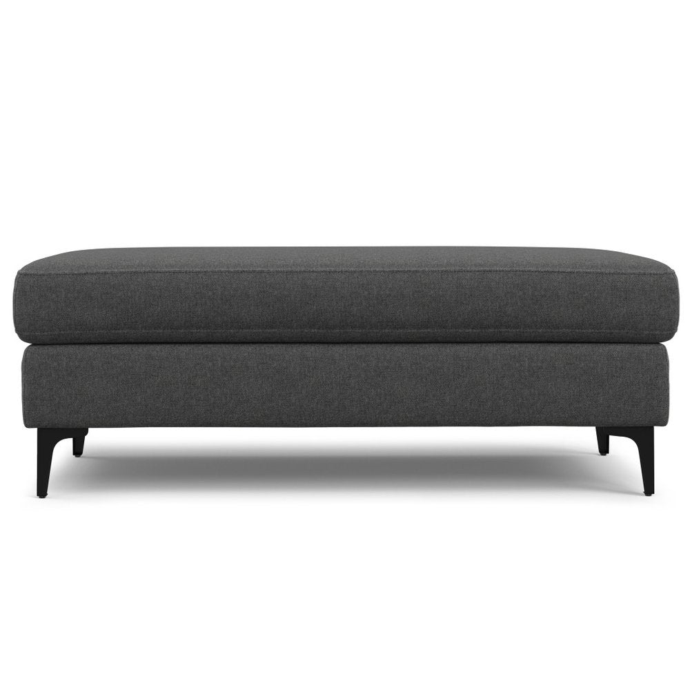 48" Cream And Black Fabric Cocktail Ottoman — view 2