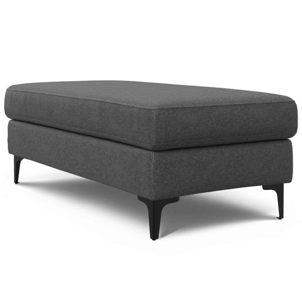 48" Cream And Black Fabric Cocktail Ottoman — view 3