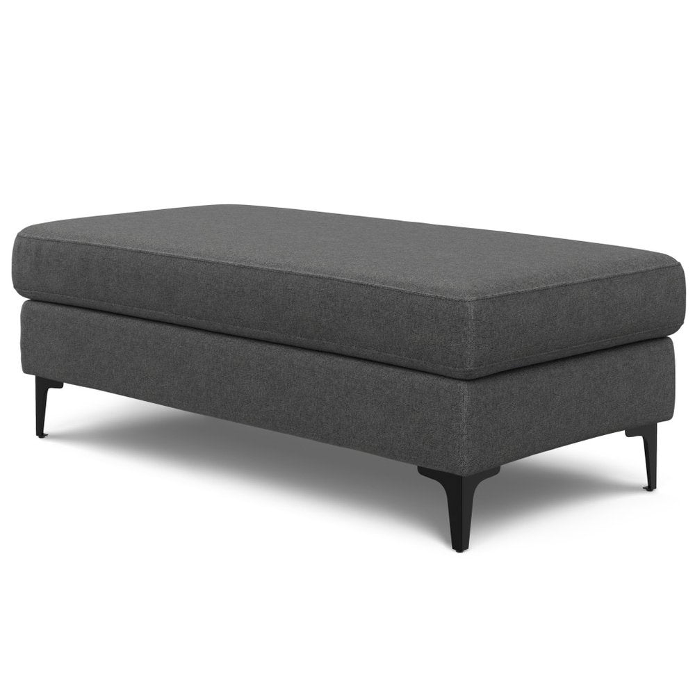 48" Cream And Black Fabric Cocktail Ottoman — view 4