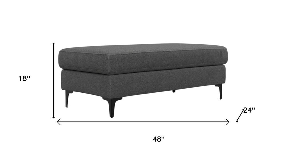 48" Cream And Black Fabric Cocktail Ottoman — view 9