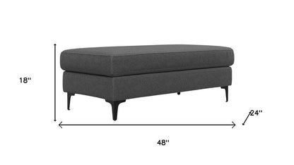 48" Cream And Black Fabric Cocktail Ottoman HomeRoots