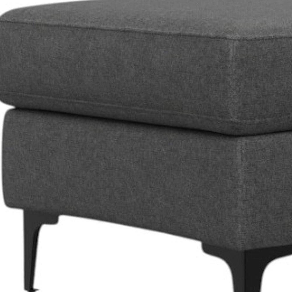 48" Cream And Black Fabric Cocktail Ottoman — view 8