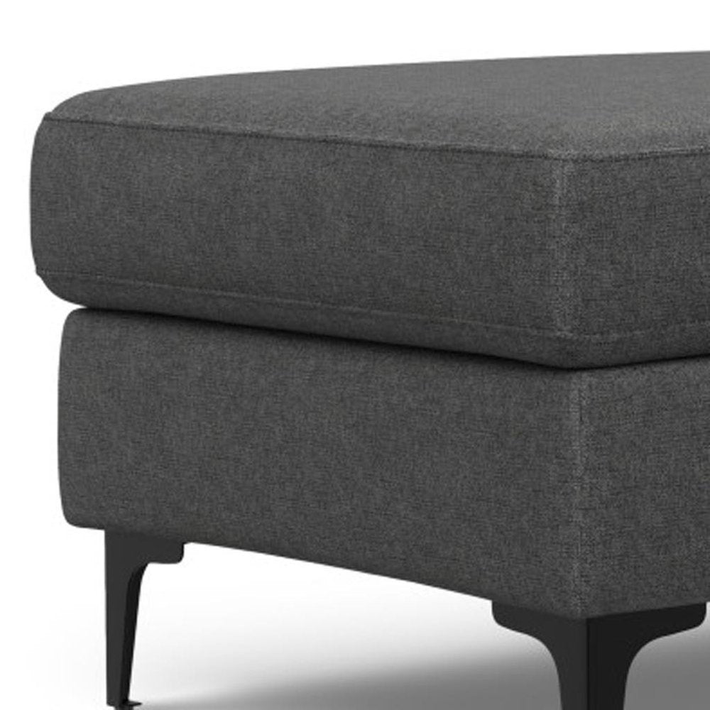 48" Cream And Black Fabric Cocktail Ottoman HomeRoots