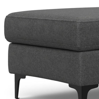 48" Cream And Black Fabric Cocktail Ottoman HomeRoots
