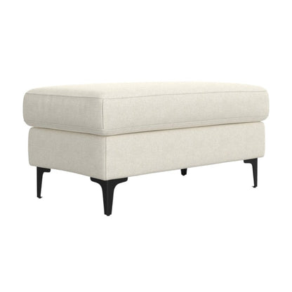 36" Gray And Black Fabric And Upholstery Cocktail Ottoman HomeRoots