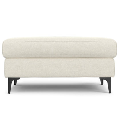 36" Gray And Black Fabric And Upholstery Cocktail Ottoman