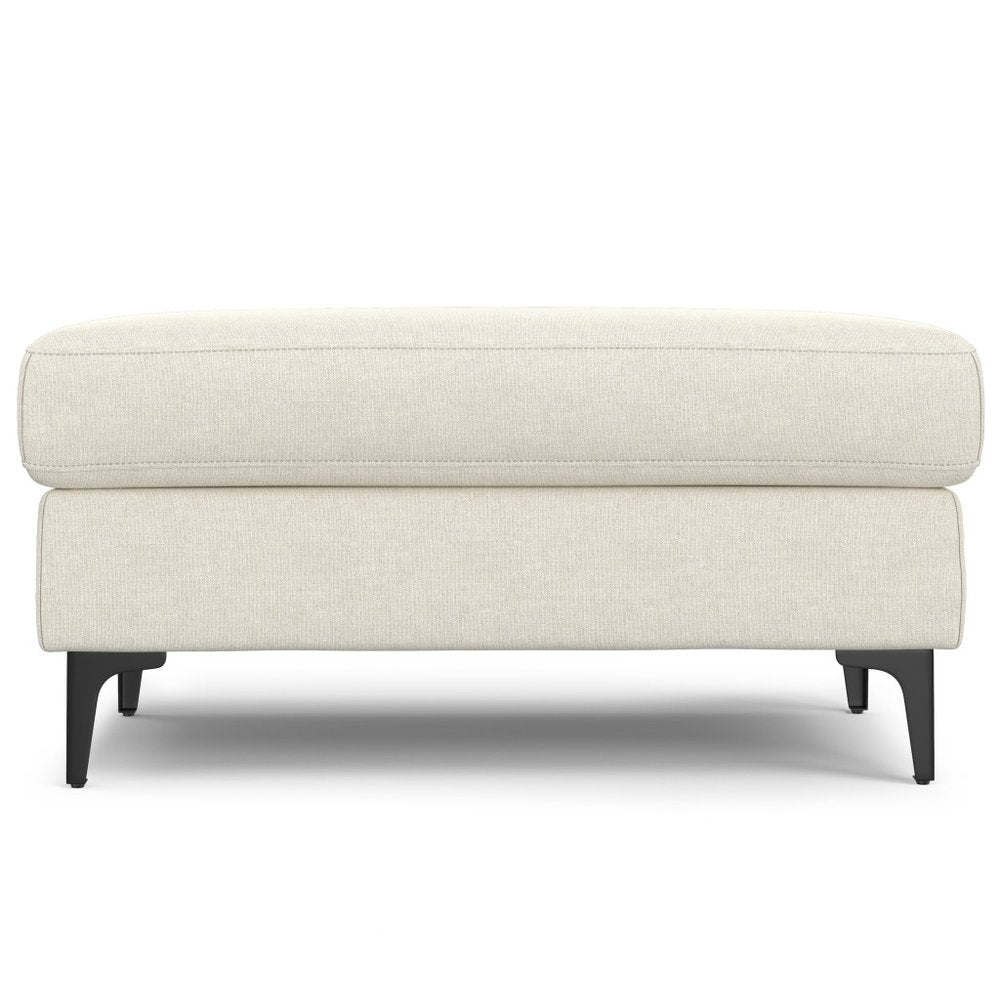 36" Gray And Black Fabric And Upholstery Cocktail Ottoman HomeRoots