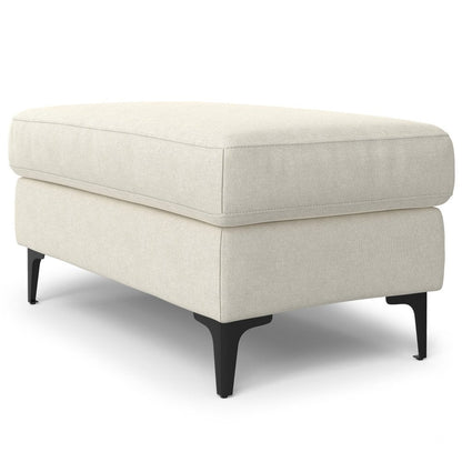 36" Gray And Black Fabric And Upholstery Cocktail Ottoman HomeRoots