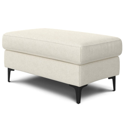 36" Gray And Black Fabric And Upholstery Cocktail Ottoman