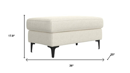 36" Gray And Black Fabric And Upholstery Cocktail Ottoman HomeRoots