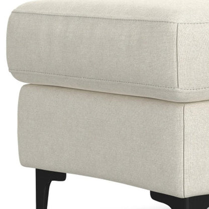 36" Gray And Black Fabric And Upholstery Cocktail Ottoman HomeRoots