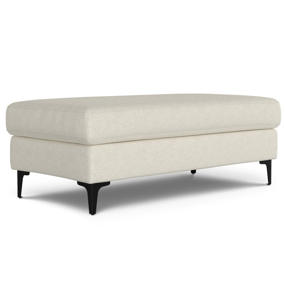 48" Cream And Black Fabric Cocktail Ottoman HomeRoots