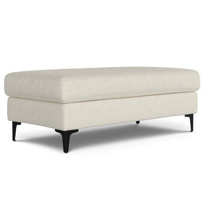 48" Cream And Black Fabric Cocktail Ottoman HomeRoots