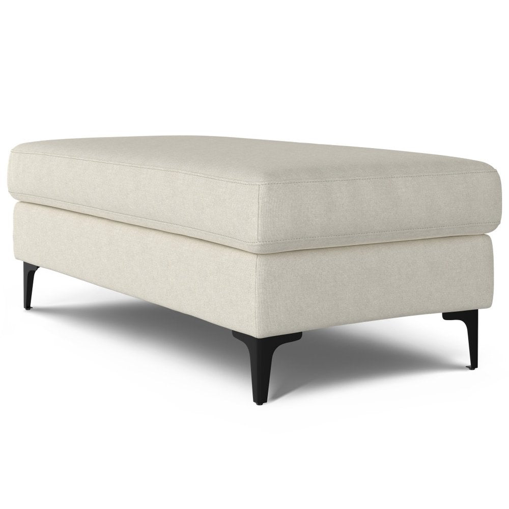 48" Cream And Black Fabric Cocktail Ottoman HomeRoots
