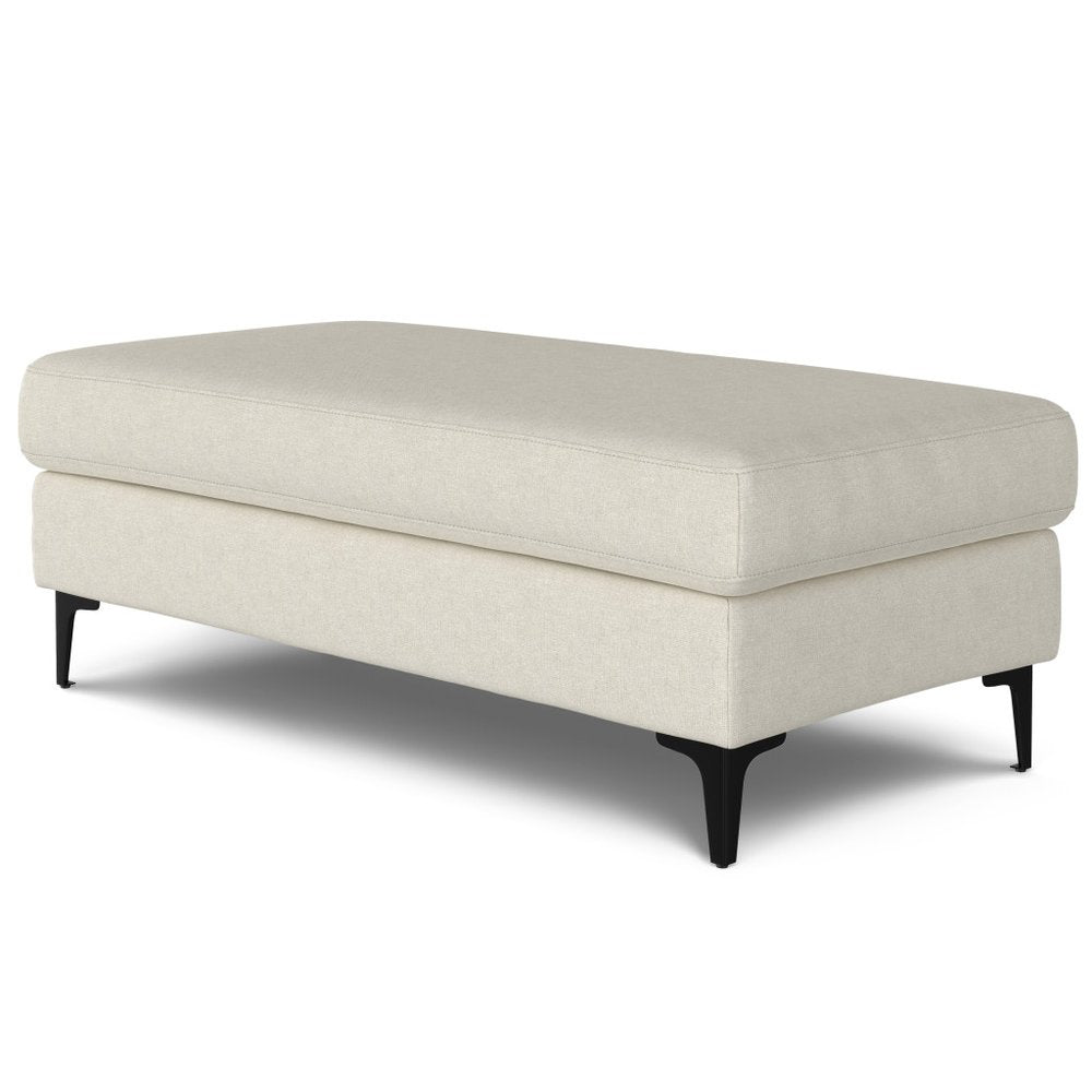 48" Cream And Black Fabric Cocktail Ottoman — view 12