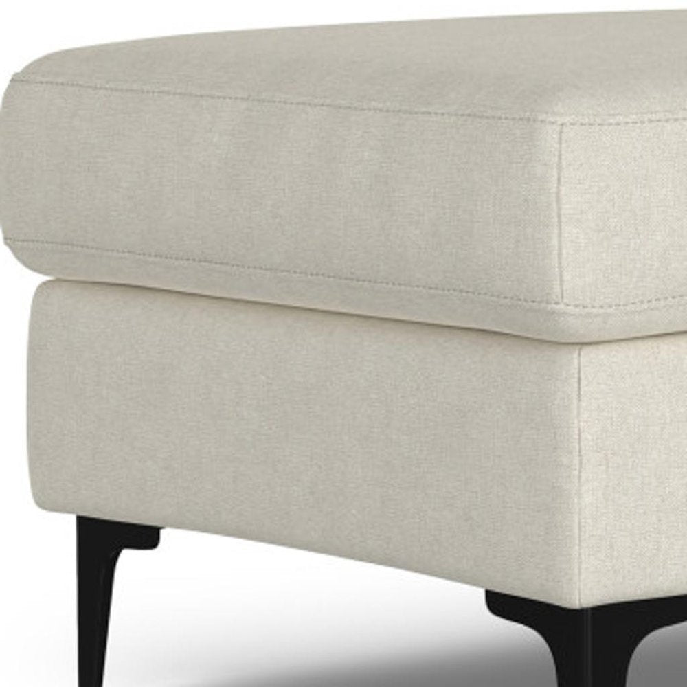 48" Cream And Black Fabric Cocktail Ottoman HomeRoots