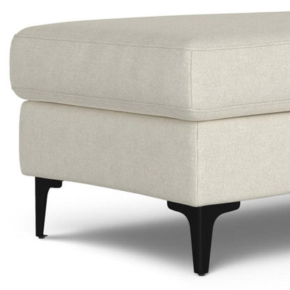 48" Cream And Black Fabric Cocktail Ottoman HomeRoots