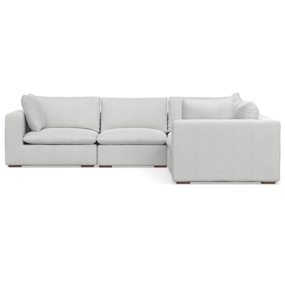 125" Gray Fabric Modular Sofa With Brown Legs HomeRoots