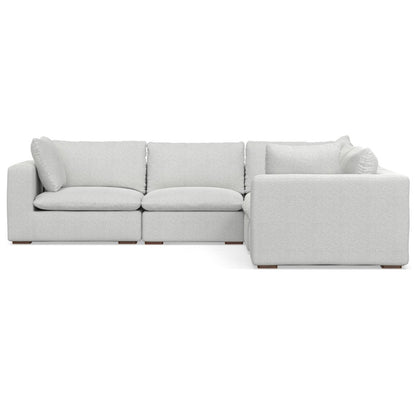 125" Gray Fabric Modular Sofa With Brown Legs HomeRoots