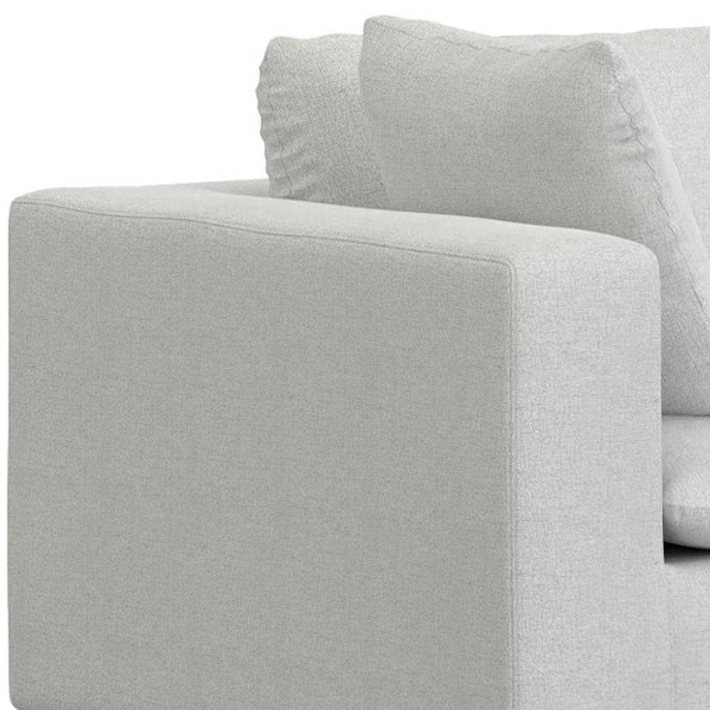 125" Gray Fabric Modular Sofa With Brown Legs HomeRoots