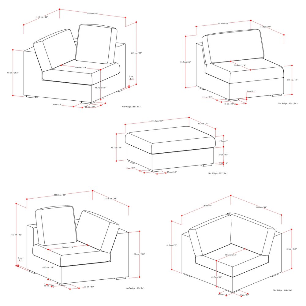 125" Gray Fabric Sofa With Ottoman With Brown Legs HomeRoots